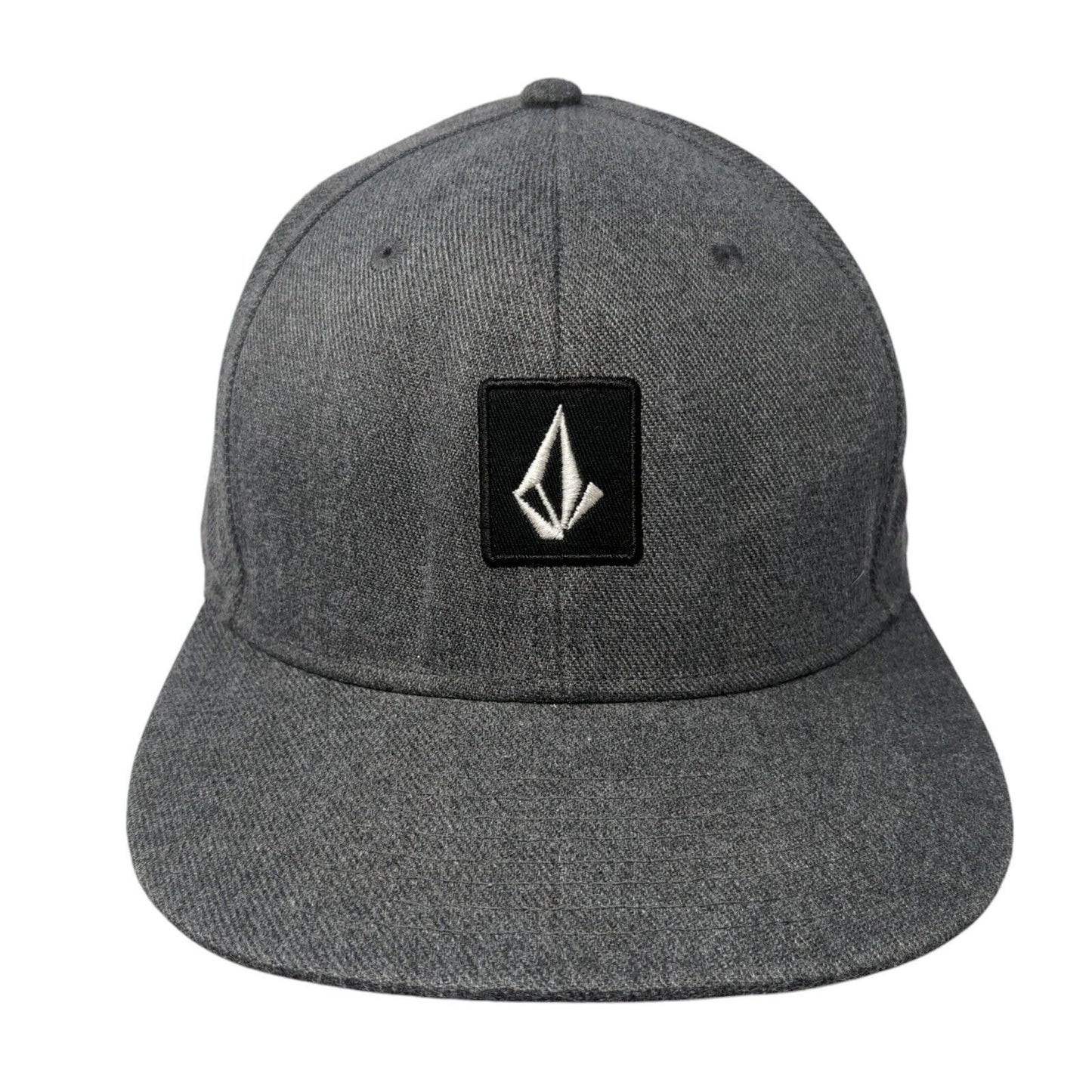 Volcom Snapback Hat Gray One Size Adjustable Embroidered 6 Panel Polyester