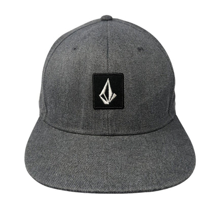Volcom Snapback Hat Gray One Size Adjustable Embroidered 6 Panel Polyester