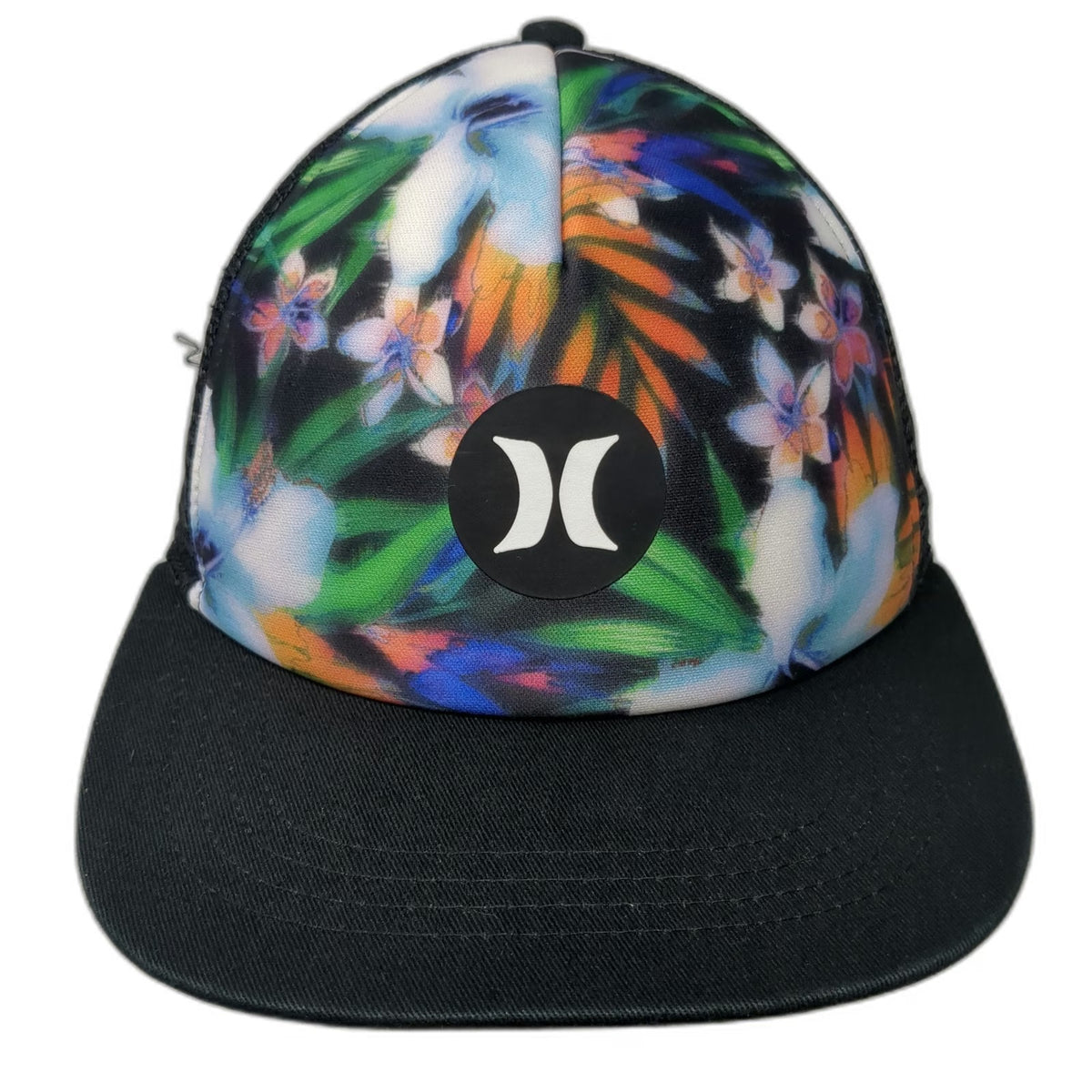 Hurley Trucker Hat Black Multicolor One Size Floral Tropical Foam Mesh Snapback