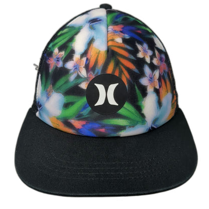 Hurley Trucker Hat Black Multicolor One Size Floral Tropical Foam Mesh Snapback