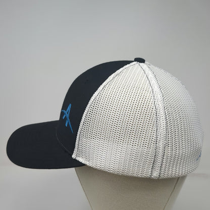 Richardson Baseball Cap Black XL Mesh Stretch Fit Atlas Logo Hat Curved Brim