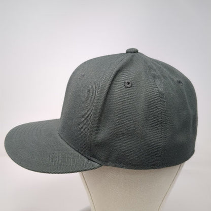 Decky Baseball Cap Gray 7 1/4 Fitted 6-Panel Flat Brim Solid Hat