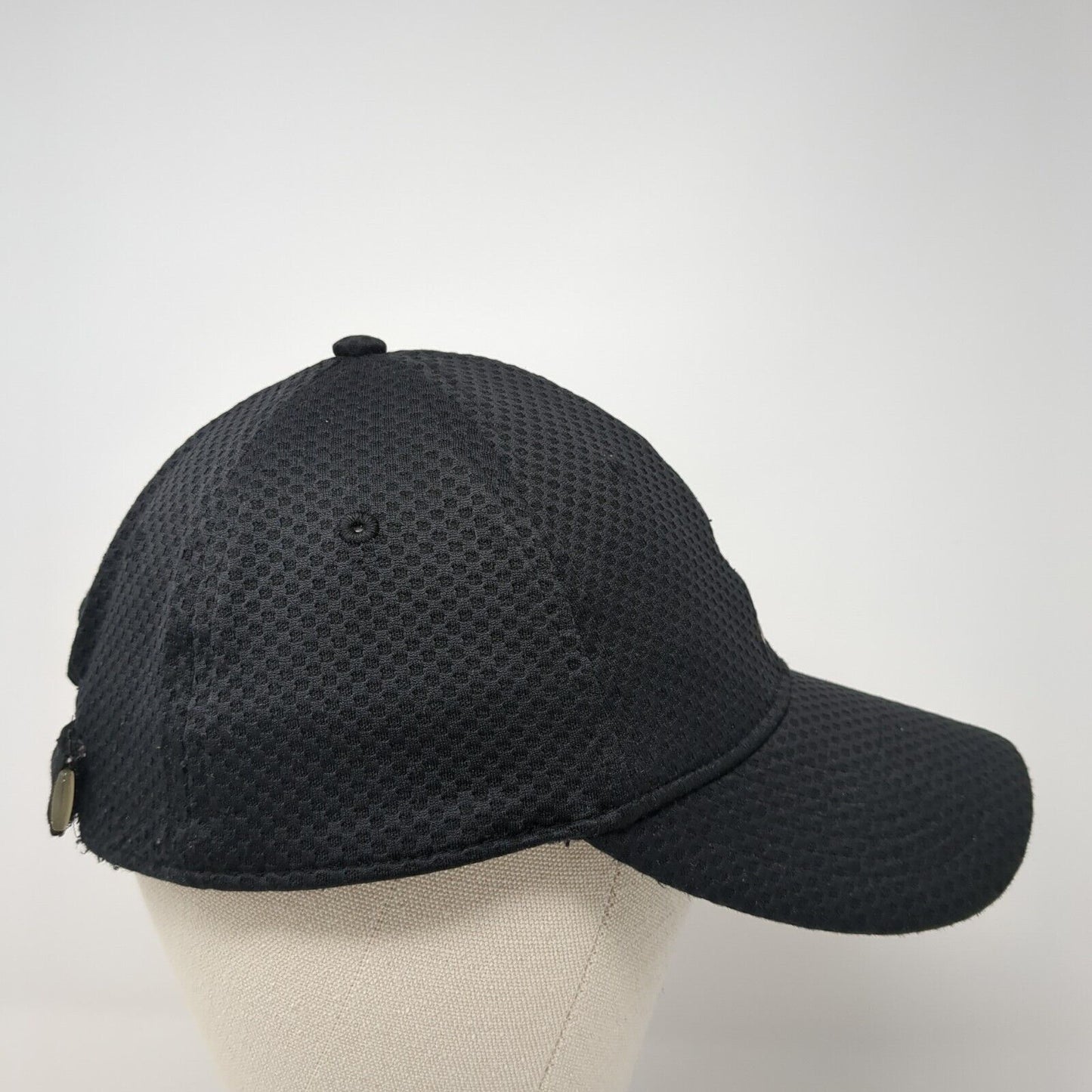 Nautica Logo Strapback Hat Black One Size Solid Adjustable Embroidered