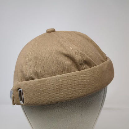Brown Baseball Cap One Size Slideback Brimless Rolled Cuff Cotton Twill Hat