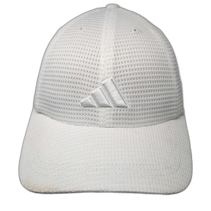 Adidas White One Size Baseball Cap Hat ClimaCool Mesh Performance 3-Stripes