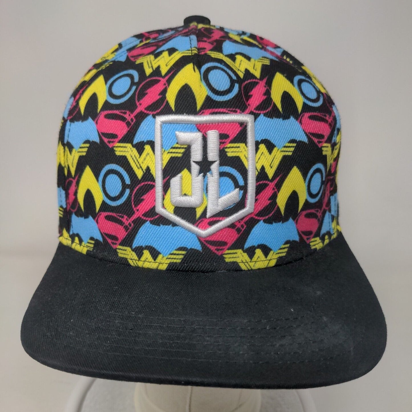 JL Snapback Hat Multicolor One Size Adjustable Embroidered Justice League