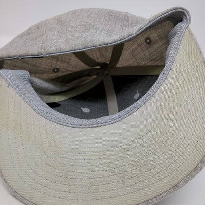 TravisMathew Baseball Cap Beige XL Flexfit Leather Patch Sun Graphic Curved Hat