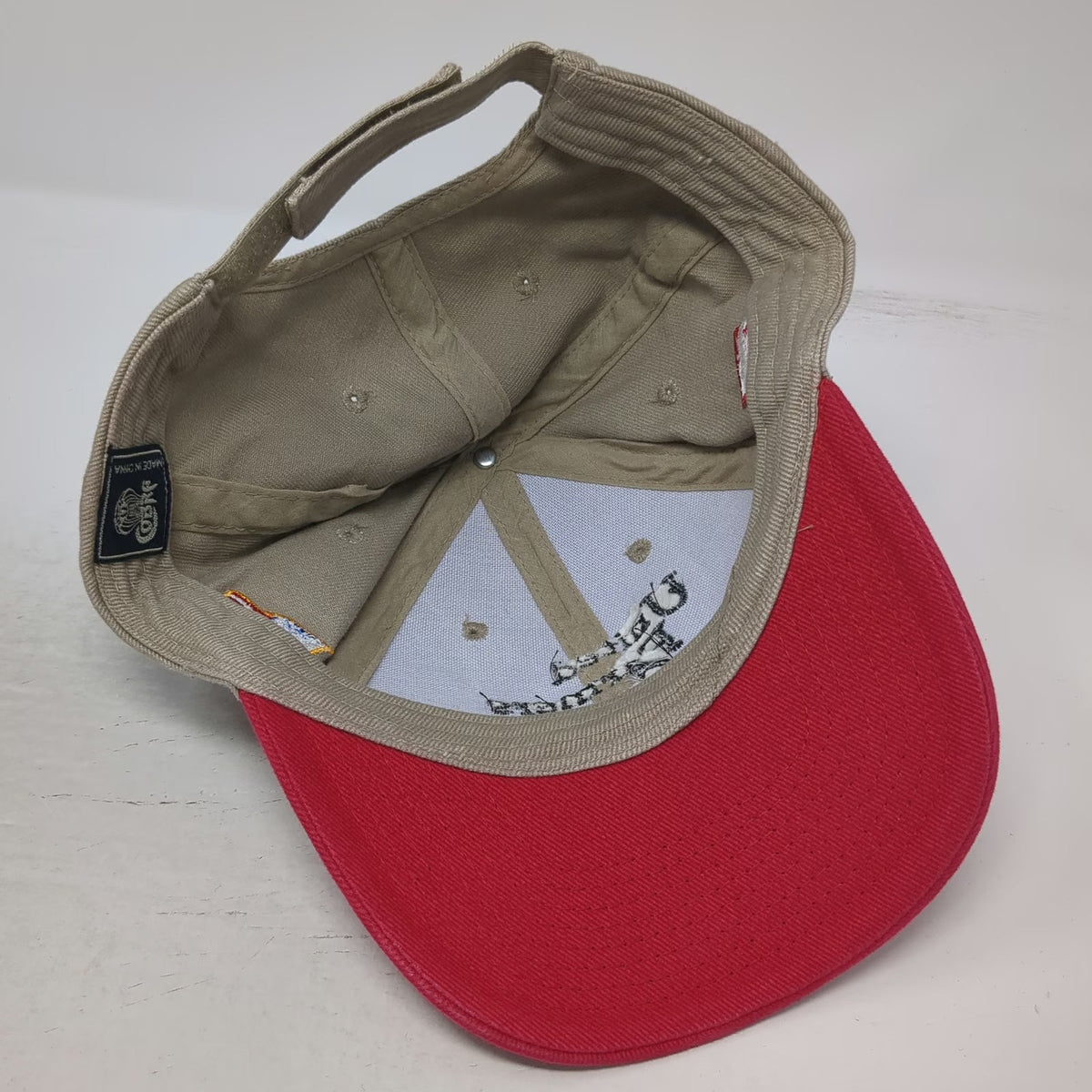 Cobra Baseball Cap Beige Red One Size United Farmers Coop American Flag Hat