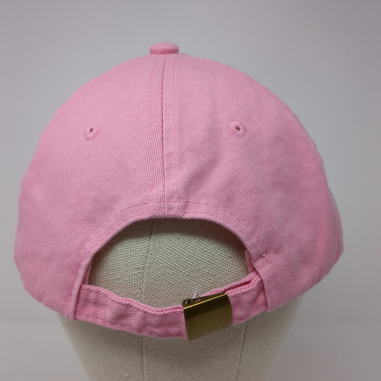 Unbranded Slideback Hat Pink One Size Adjustable Vented Holes 6 Panel Cotton