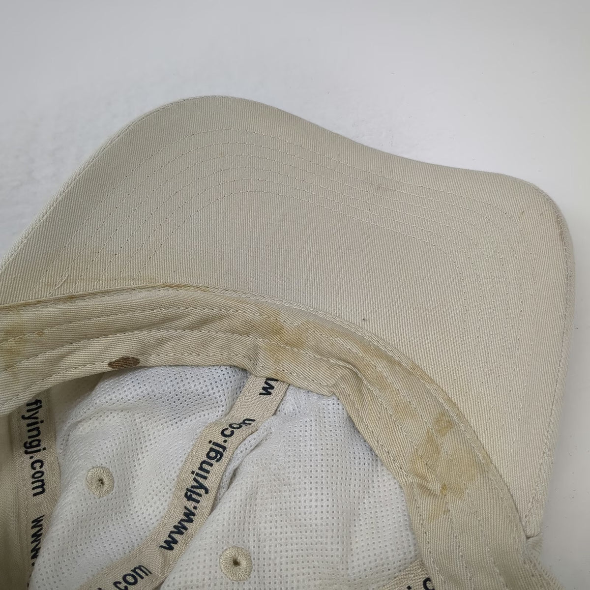 Flying J Baseball Cap Beige One Size USA Flag Hit The Road Strapback Hat