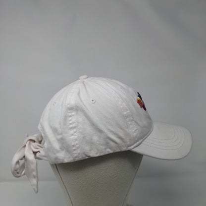 Positive Energy Tie Back Hat White OSFM Embroidered Colorful Font