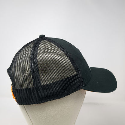 Timberland PRO Trucker Hat Black One Size Mesh Back Orange Snapback Patch Hat