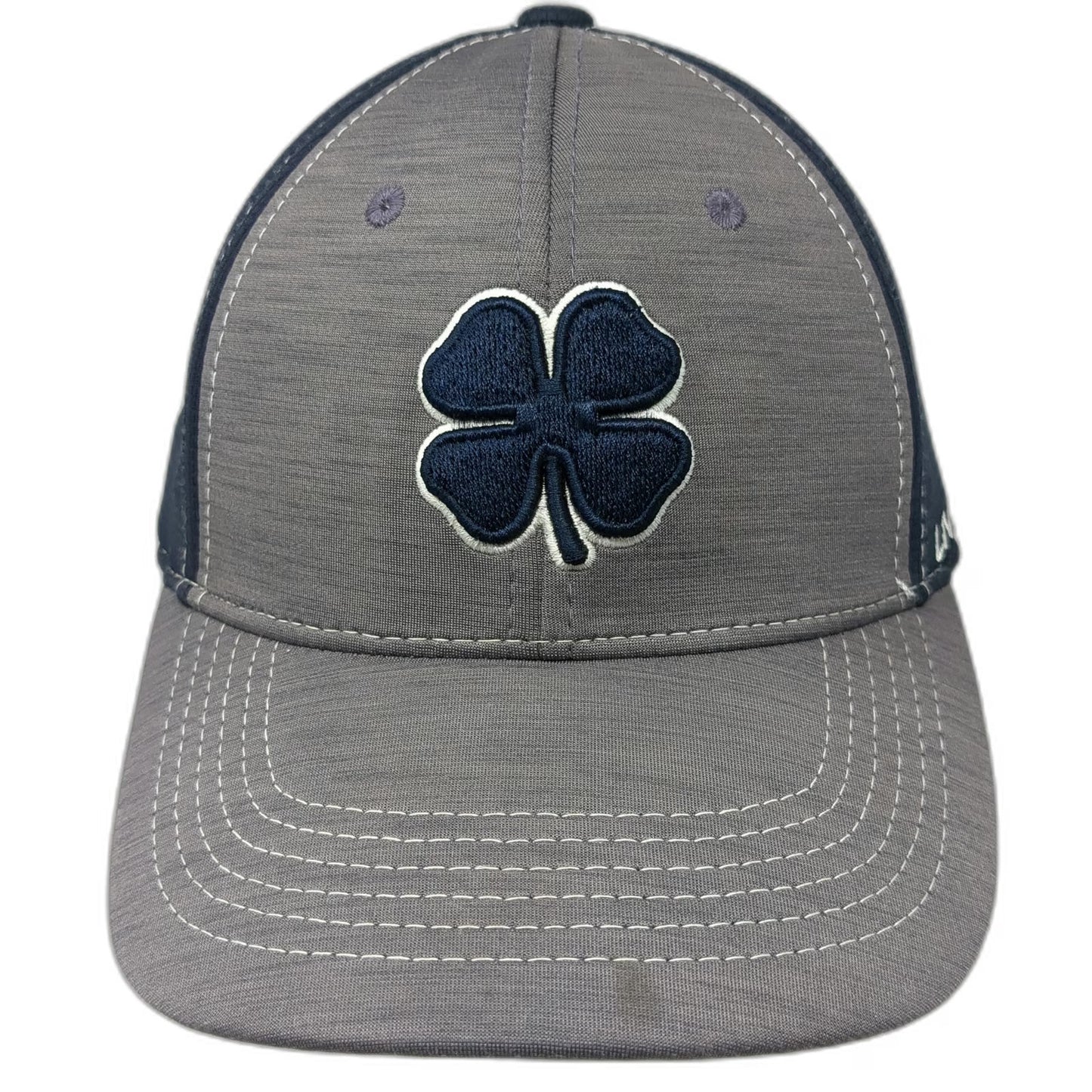 Black Clover Baseball Cap Blue M Live Lucky Clover Logo Fitted Stretch Hat