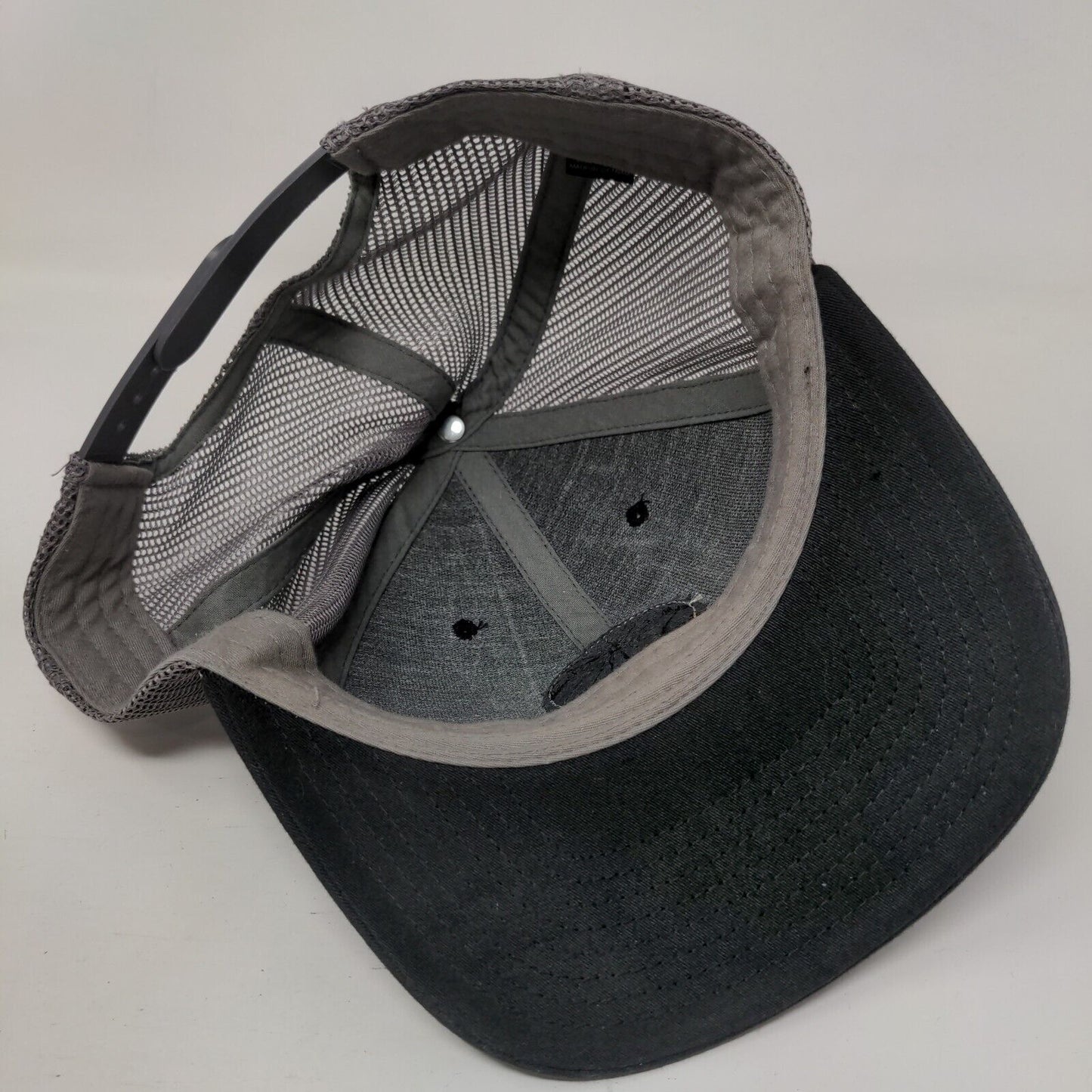 Unbranded Snapback Trucker Hat Black One Size Mesh Back Leather Patch