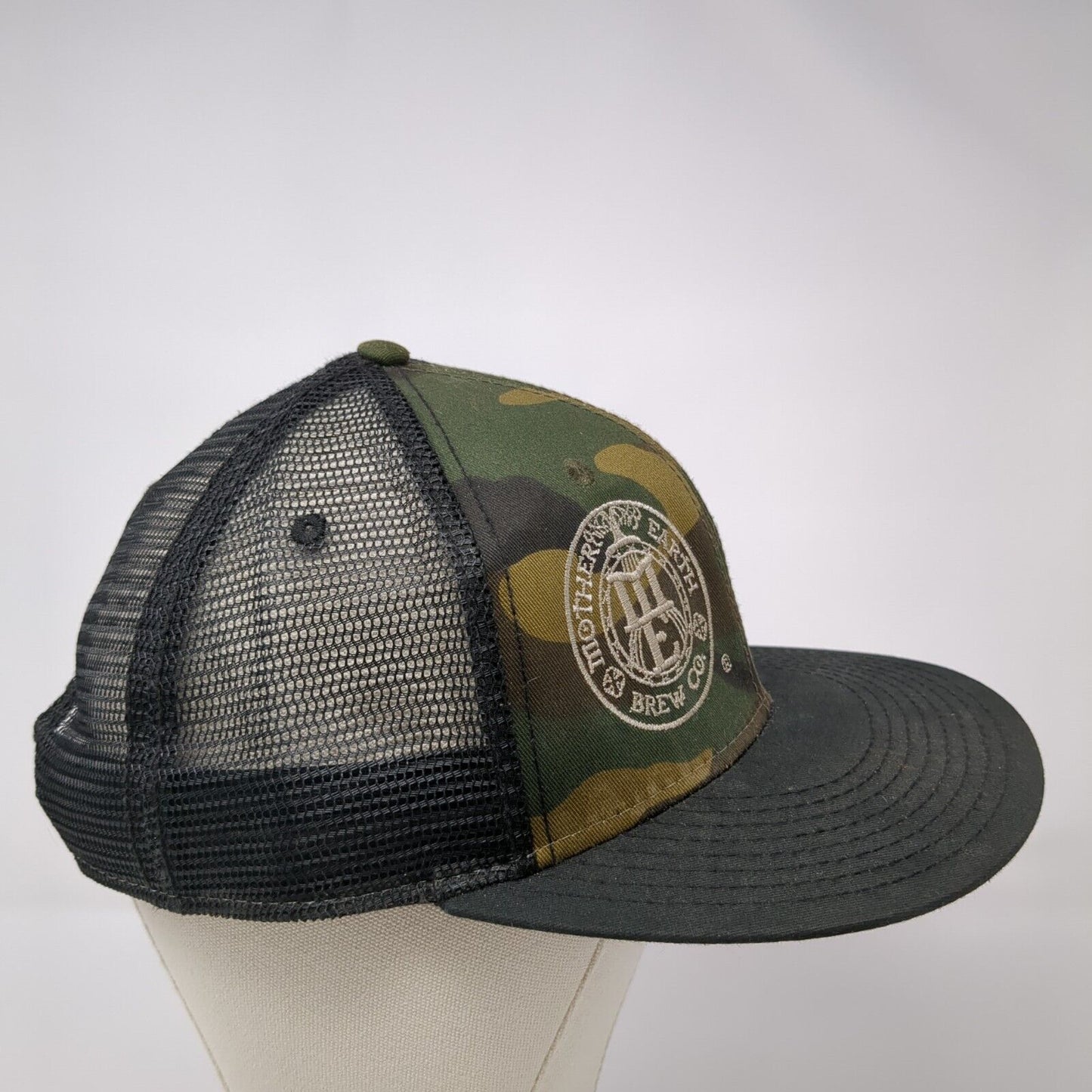 Mother Earth Brew Co. Snapback Trucker Hat Camo One Size Mesh Back Otto