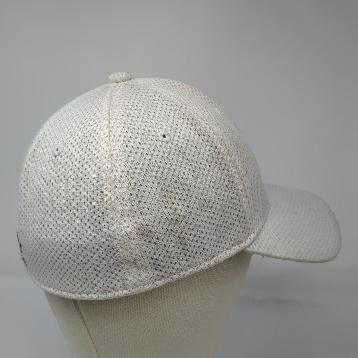 Adidas Baseball Cap White M Mesh Trefoil Hat Fitted Stretch Breathable Sport