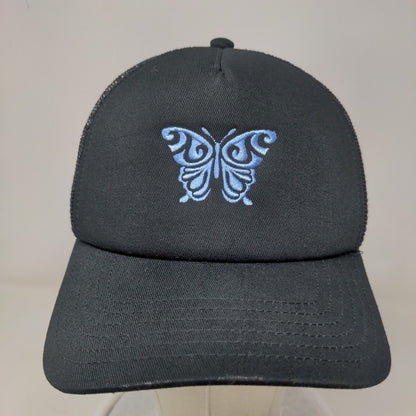 Butterfly Snapback Mesh Back Trucker Hat Black One Size Mad Engine