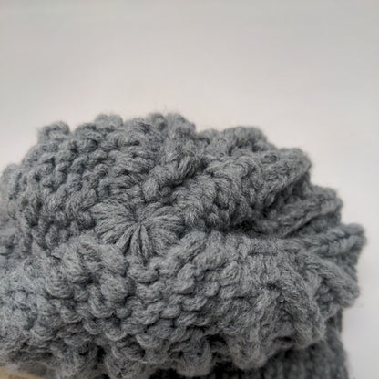 C.C Exclusives Kids Beanie Hat Gray One Size Knitted Stretch Pom Pom Acrylic
