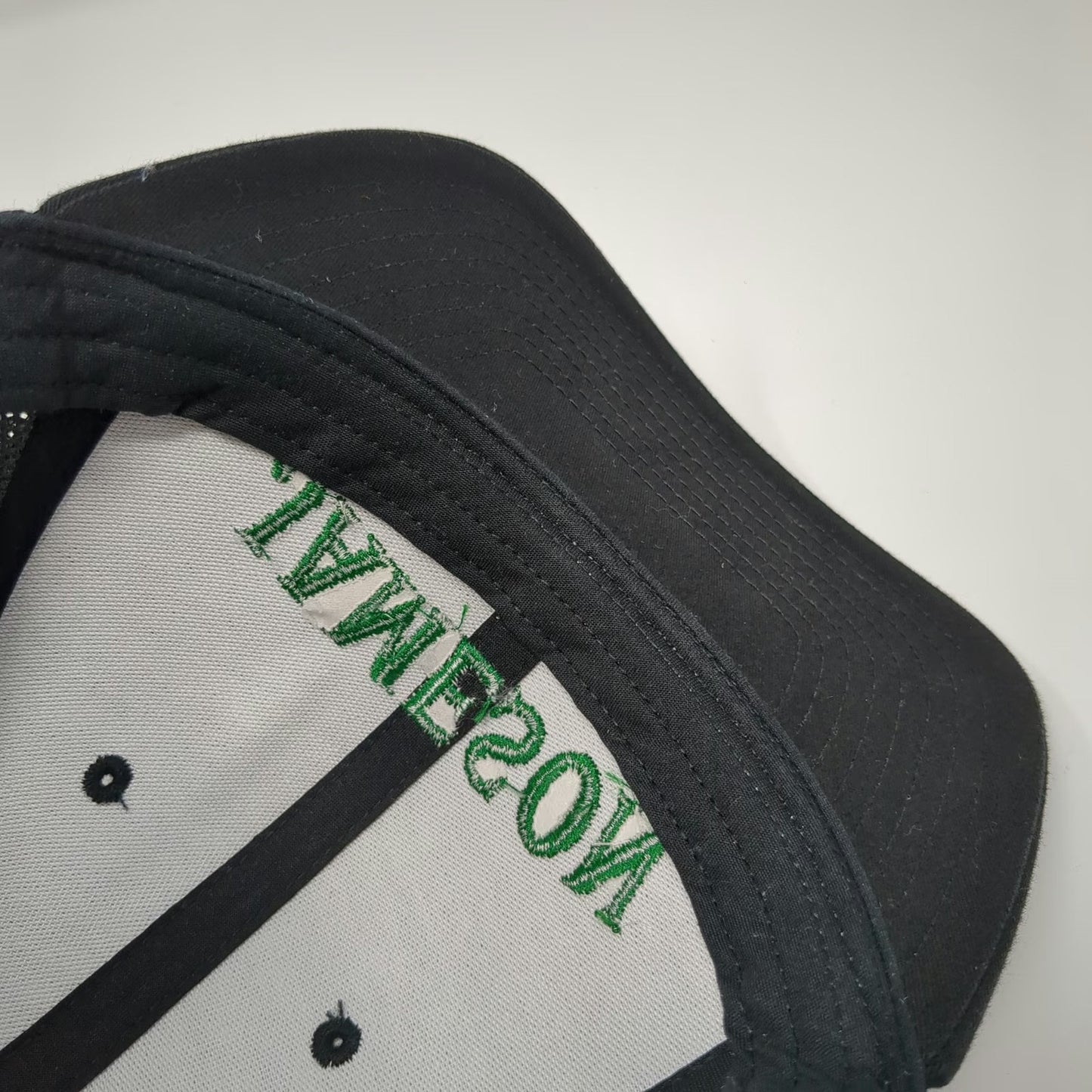 Sport-Tek Jameson Hat Black One Size Trucker Snapback Mesh Green Logo Whiskey