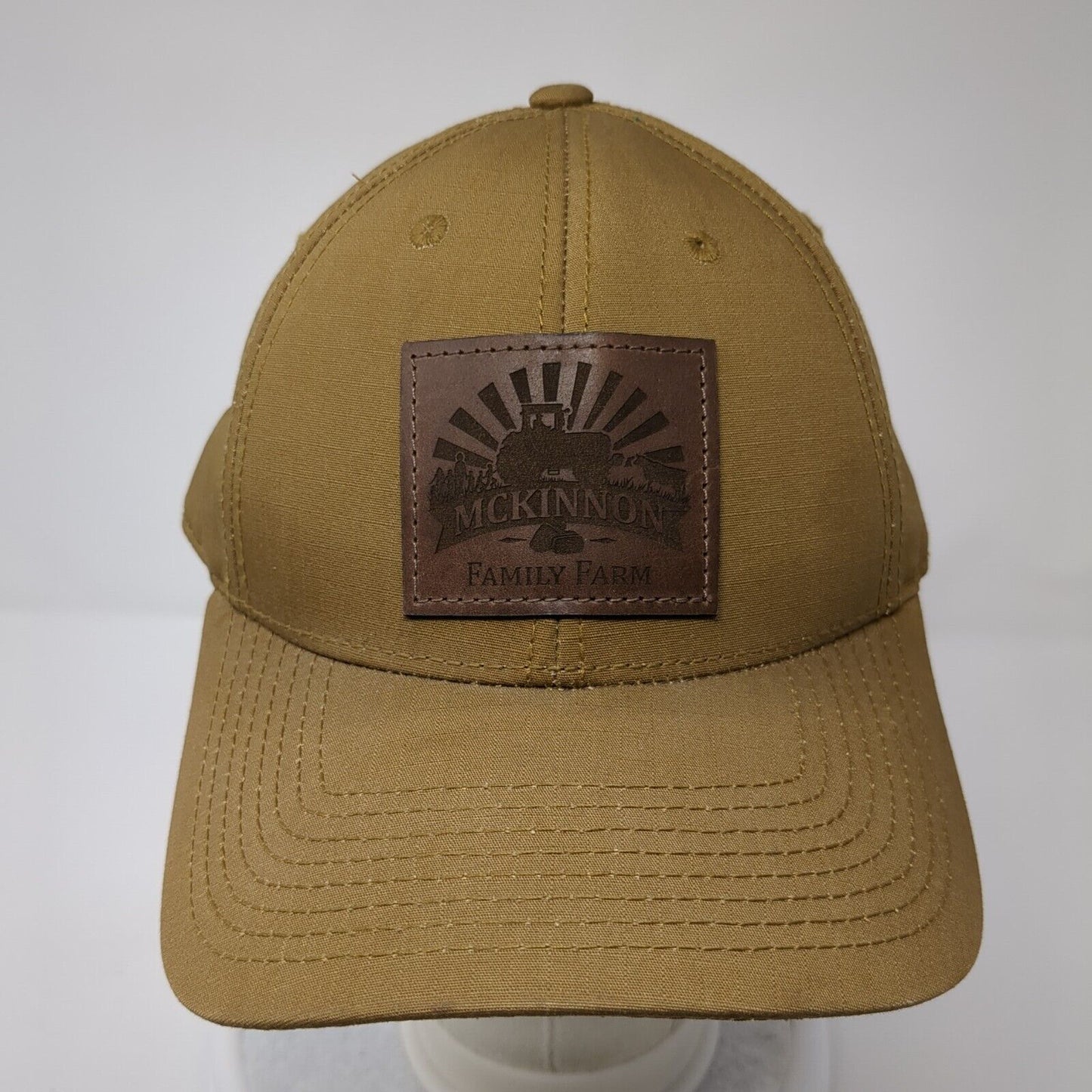 Mckinnon Family Farm Strapback Hat Brown One Size Adjustable Patch Cotton