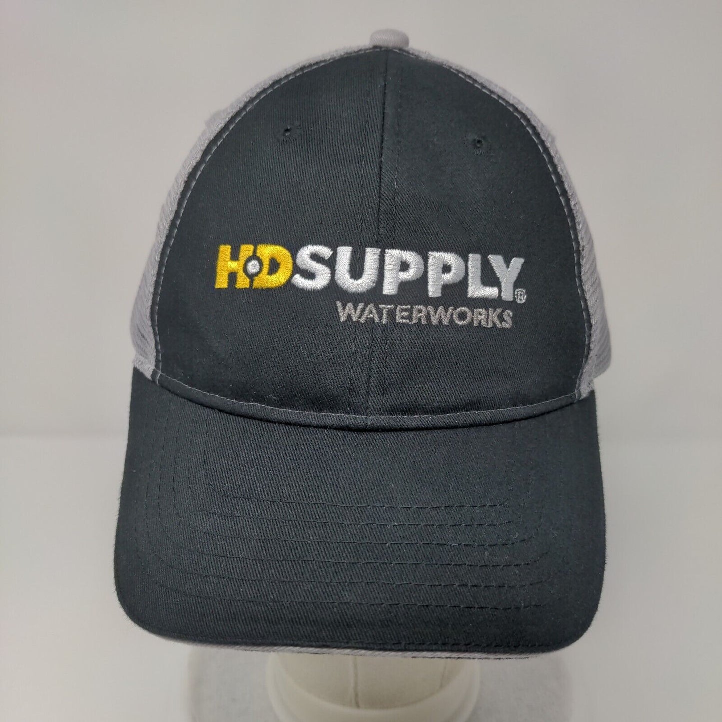 HD Supply Waterworks Strapback Trucker Hat Black One Size Mesh Back