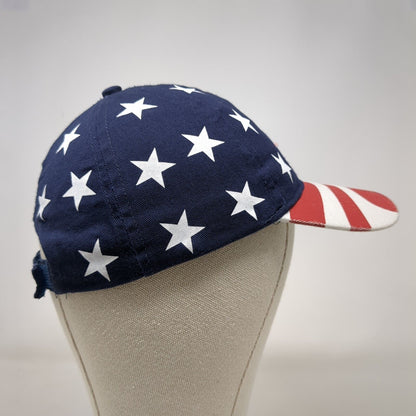 USA Flag Strapback Hat Multicolor One Size Adjustable Embroidered