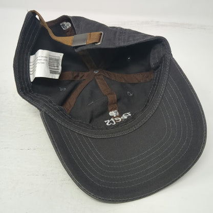Peet's Coffee Baseball Cap Gray One Size Leather Strapback Faded Cotton Hat
