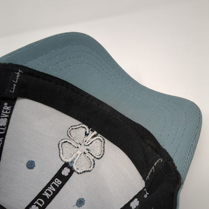 Live Lucky Fitted Hat Gray S/M Embroidered Vented Holes 6 Panel Black Clover