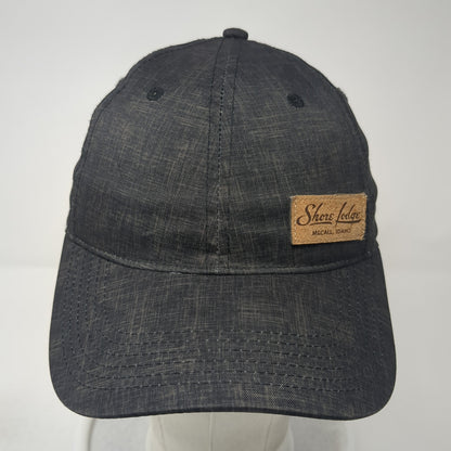 Shore Lodge Leather Patch Strapback Hat Black One Size Adjustable Legacy