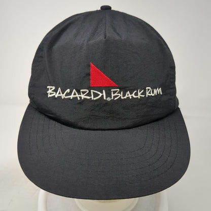Bacardi Black Rum 5 Panel Hat One Size Nylon Snapback Red White Embroidered Logo