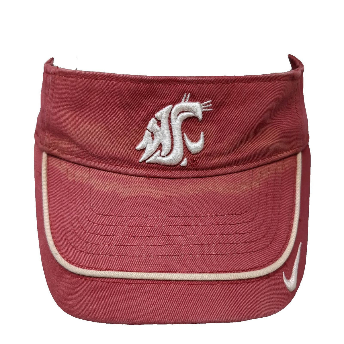 Nike Washington State Cougars NCAA Red Visor One Size Hat White Piping Strapback