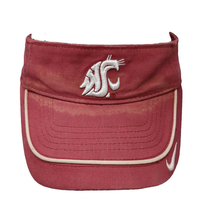Nike Washington State Cougars NCAA Red Visor One Size Hat White Piping Strapback