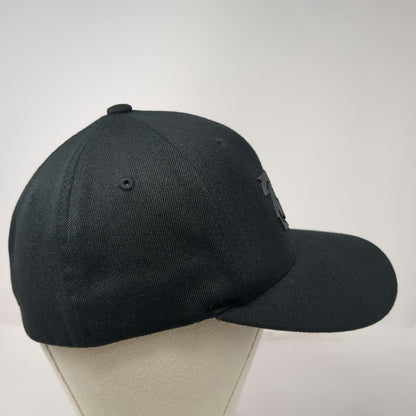 Flexfit Baseball Cap Black M Raised Logo NP Embroidery Wool Blend Comfort hat
