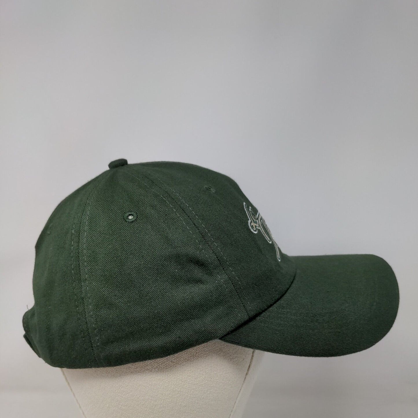 Los Toros Strapback Hat Green One Size Embroidered Vented Holes 6 Panel Cotton