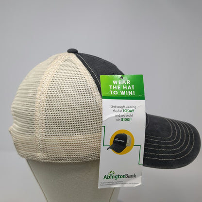 Cap America Trucker Hat Gray Beige One Size Abington Bank Logo Mesh Snapback