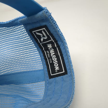 Richardson Trucker Hat Gray Blue One Size Mesh Back Snapback Pool And Spa Hat