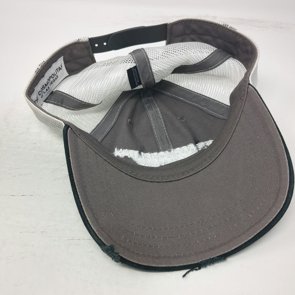 Cosmopolitan of Las Vegas Trucker Hat Gray Black White One Size Mesh Snapback