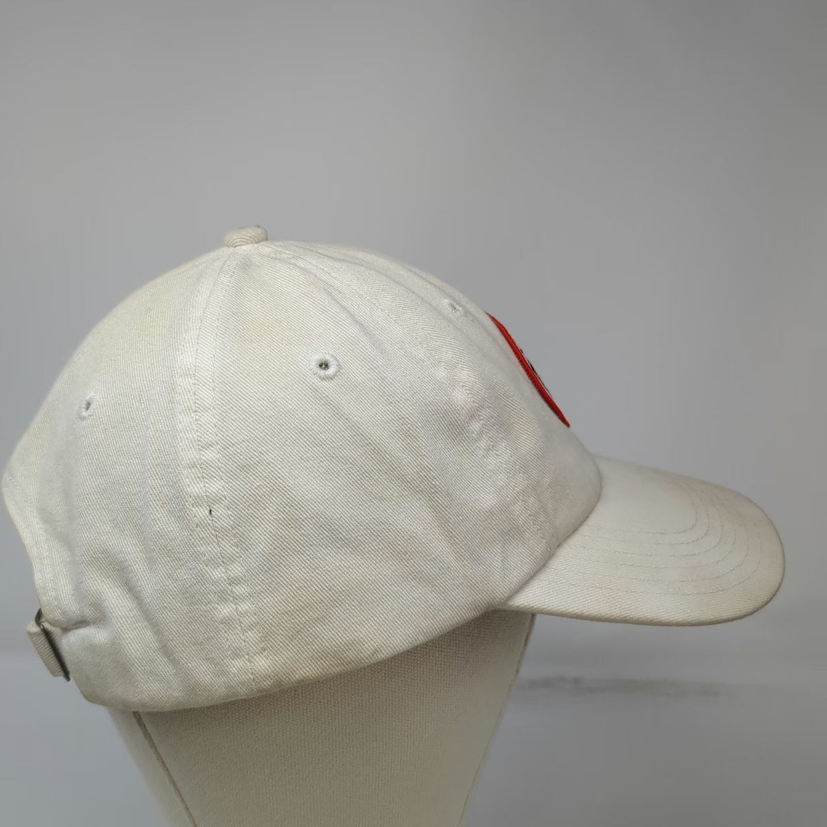 What The Fin? Baseball Cap White One Size Patch American Flag Slideback hat