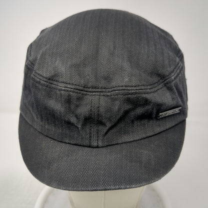 Billabong Army Cap Black One Size Herringbone Pattern Metal Logo Flat Top Hat
