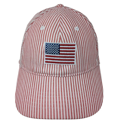 American Flag Slideback Hat Multi One Size Seersucker Striped Infinity
