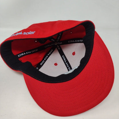 Vivint Solar 210 Fitted Hat Red Size 7 1/4-7 5/8 Embroidered 6 Panel Flexfit