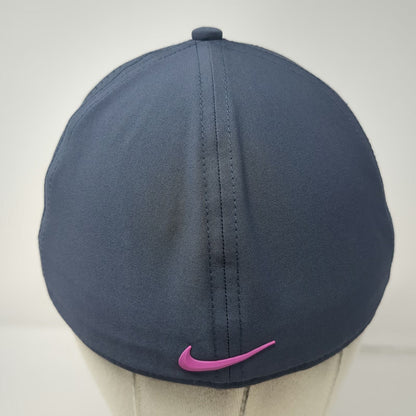 Nike Baseball Cap Gray One Size Hat Dri-FIT Perforated Pink Swoosh Classic 99