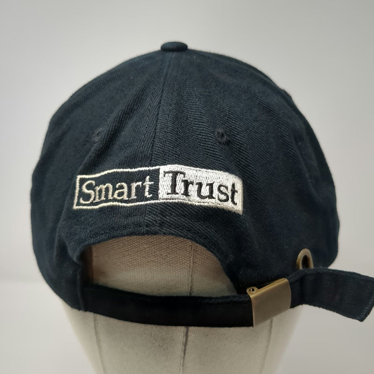 Black Baseball Cap One Size Smart Trust 13 Adjustable Slideback Hat Cotton USA