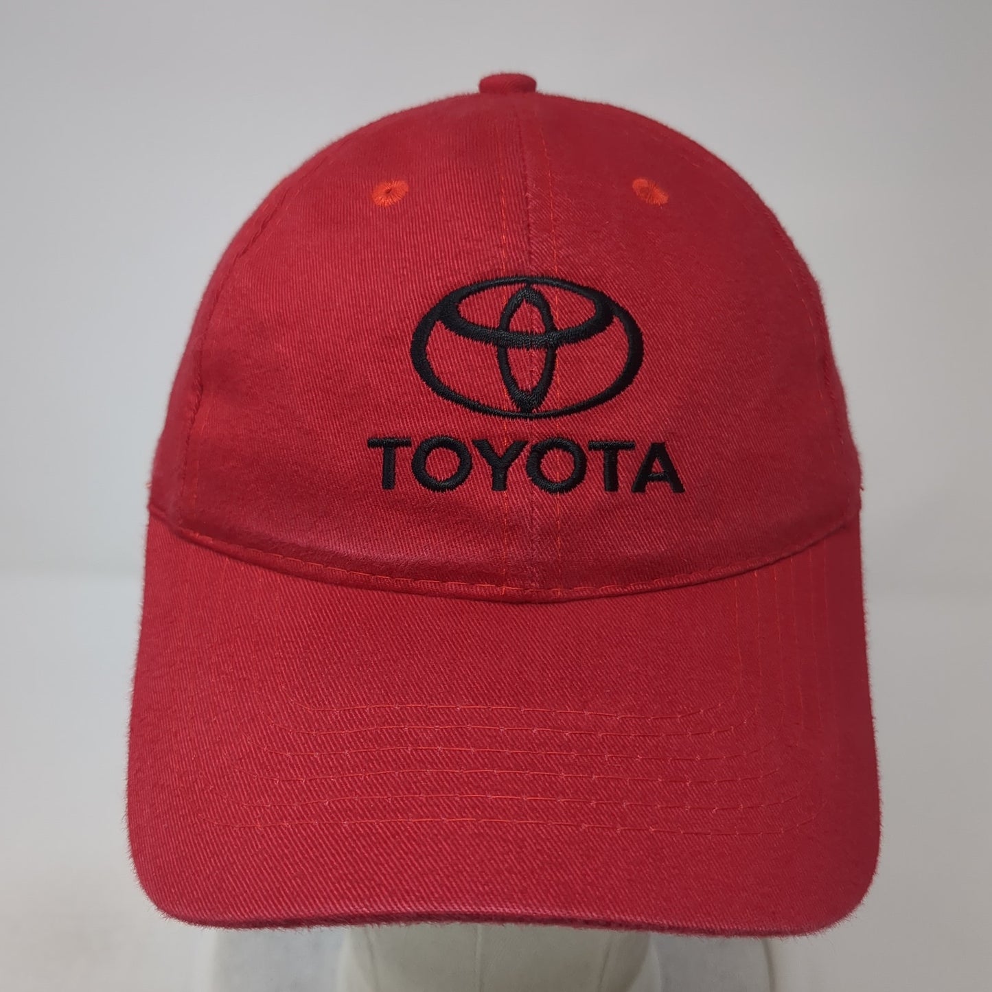 Toyota Strapback Baseball Cap Red One Size Adjustable Embroidered 6 Panel AMC