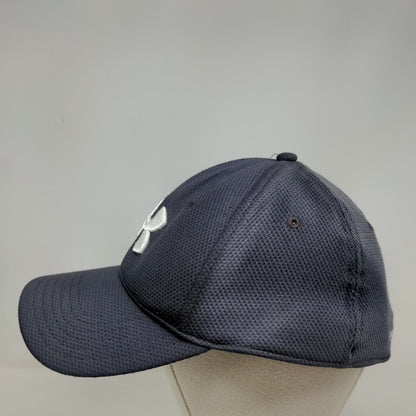 Under Armour Fitted Hat Blue One Size Embroidered Vent Holes 6 Panel