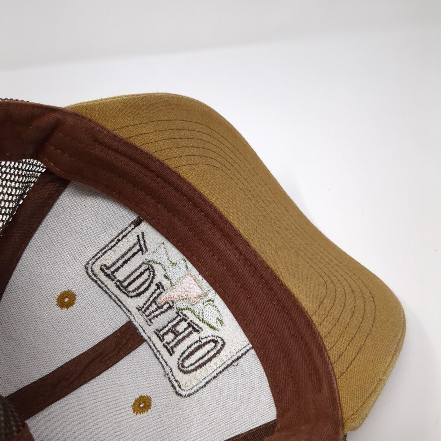 Idaho Snapback Trucker Hat Brown OS Adjustable Mesh Back Arcadian Outfitters