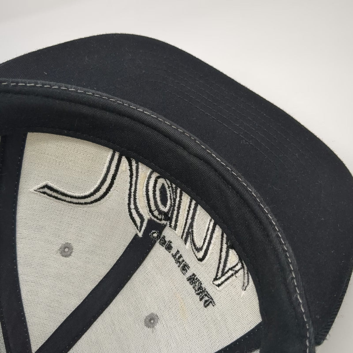 Vans Snapback Gray Black White One Size Flat Bill Off The Wall Script Logo Hat
