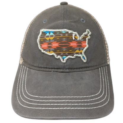 Sugar Creek Collection Trucker Hat Gray One Size USA Patch Mesh Back Southwest