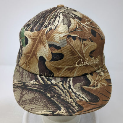 Cabela's 5 Panel Brown Advantage Camo Hat Vintage Made in USA Snapback Hunting