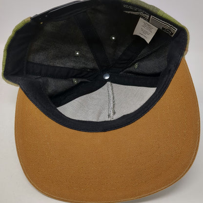 HUF 5 Panel Hat Green Brown Camo One Size Linen Blend Snapback Adjustable Cap